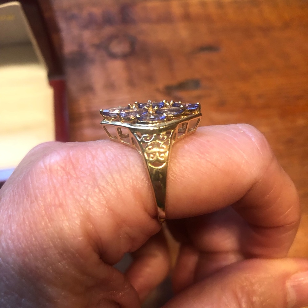 14k gold tanzanite filigree ring size 8 - Picture 7 of 8